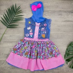 Jojo Siwa Girls Size M 7-8  Bow Dress w Hood Costume Halloween Nickelodeon